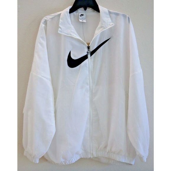 Nike DM6181 100 Women Sz M White Oversized Sportswear Essential Woven Jacket $10 - Picture 3 of 10